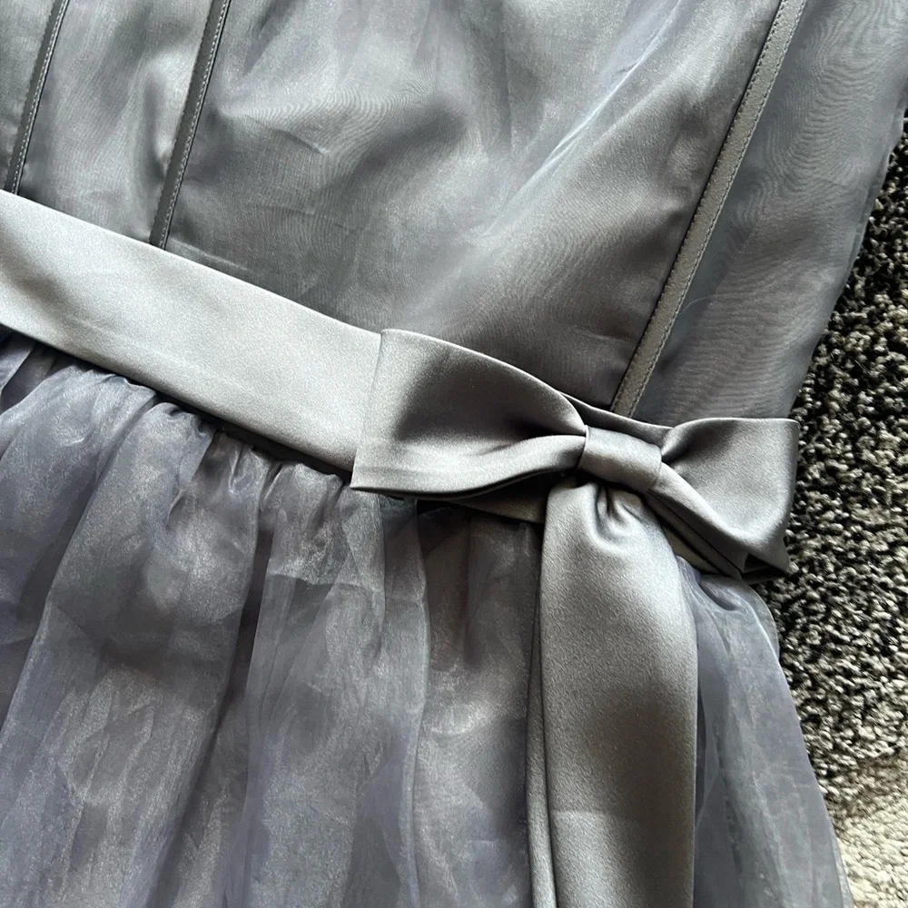 Alfred Angelo Charcoal Strapless Formal Dress - Picture 2 of 4